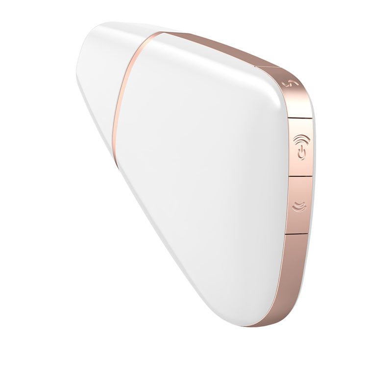 Satisfyer - love triangle - controlled clitoral suction stimulator - white, Product side three view  | Flirtybay.com.au